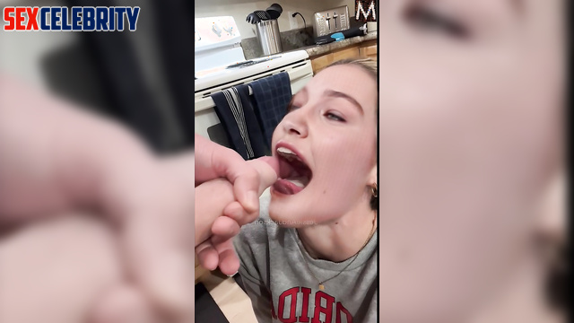 Blonde swallowed your cum with a real pleasure - Gigi Hadid pov fakeapp