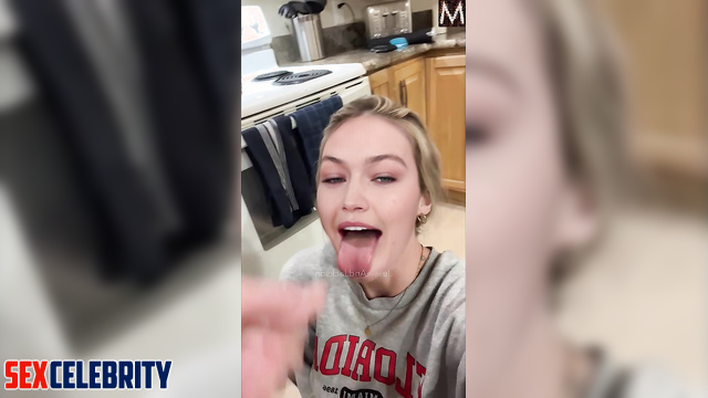 Blonde swallowed your cum with a real pleasure - Gigi Hadid pov fakeapp