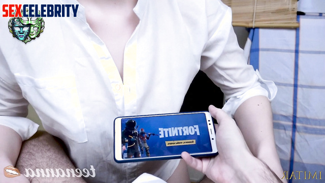 Madison Beer pov ai scene - tattooed hand directing her mouth