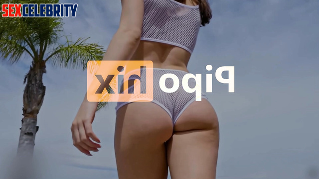 Hande Erçel porn gets oiled and fucked at the pool outside