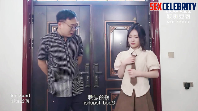 Asian star relaxing in bed with closed eyes / Song Yi (宋轶 智能換臉) face swap