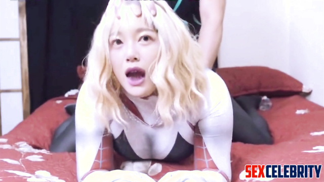 Fake Sejeong (세정) with spider costume doggy style fuck