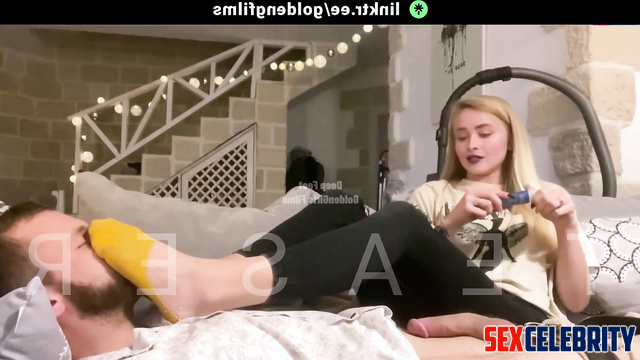 Sabrina Carpenter - 6-Day Worn Yellow Socks Smother & Cruel Handjob