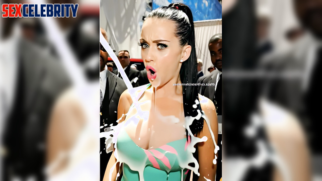 Blacks watching as she is doused with milk, Katy Perry real fake
