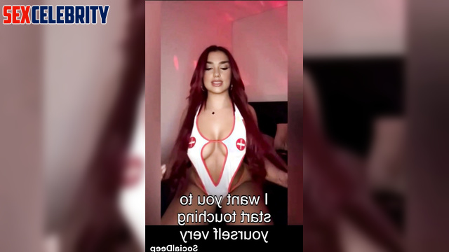 Dua Lipa puts on her sexy nurse costume and tells you how to jerk off right (AI)